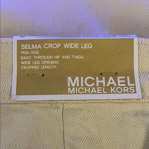 NWT MICHAEL Michael Kors Selma Crop Wide Leg High-Rise Pants - size 16